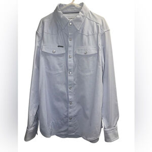 Boys Poncho Light Blue Casual Button-Down Shirt
